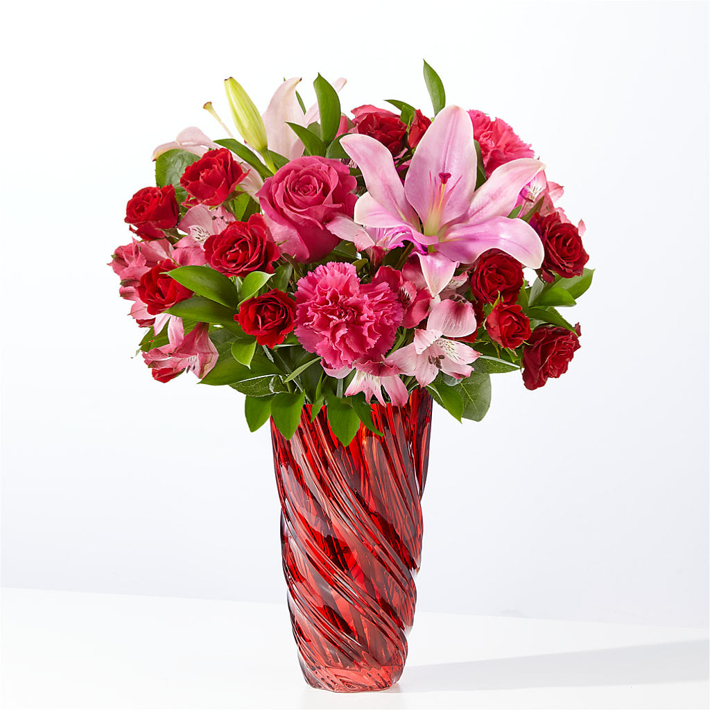 In Love Bouquet with Luxe Swirl Vase – Imperial Flower Shop Ltd, Brampton ON