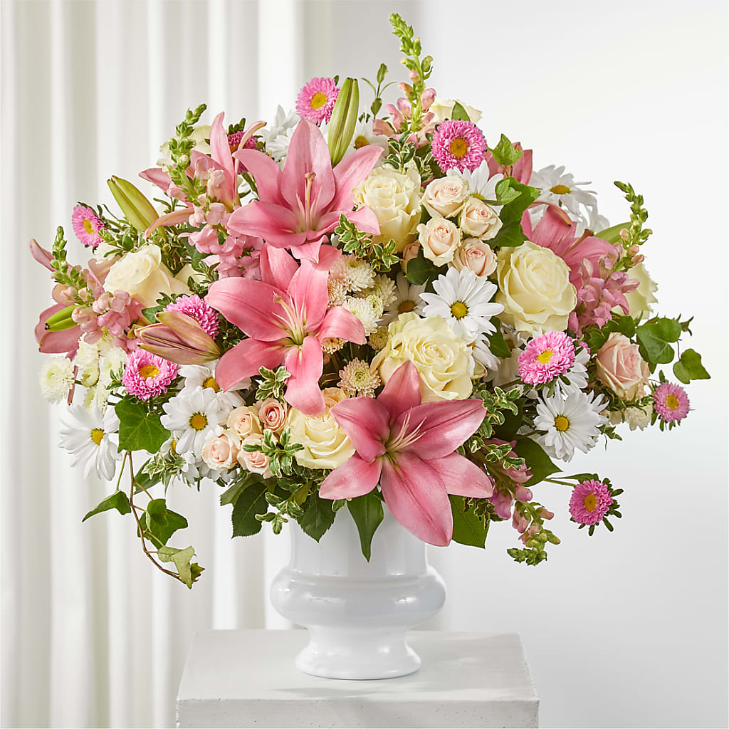 Empathetic Blooms Urn Arrangement – Imperial Flower Shop Ltd, Brampton ON