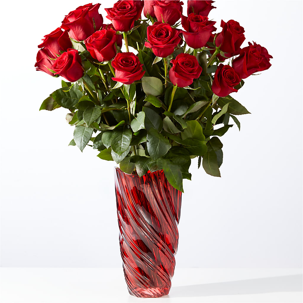 Classic Love Red Rose Bouquet with Luxe Swirl Vase – Imperial Flower Shop Ltd, Brampton ON