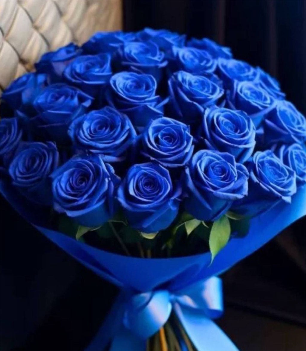 Blue Long Stem Roses - 24 stems Luxury Wrap –  Imperial Flower Shop Ltd, Brampton ON