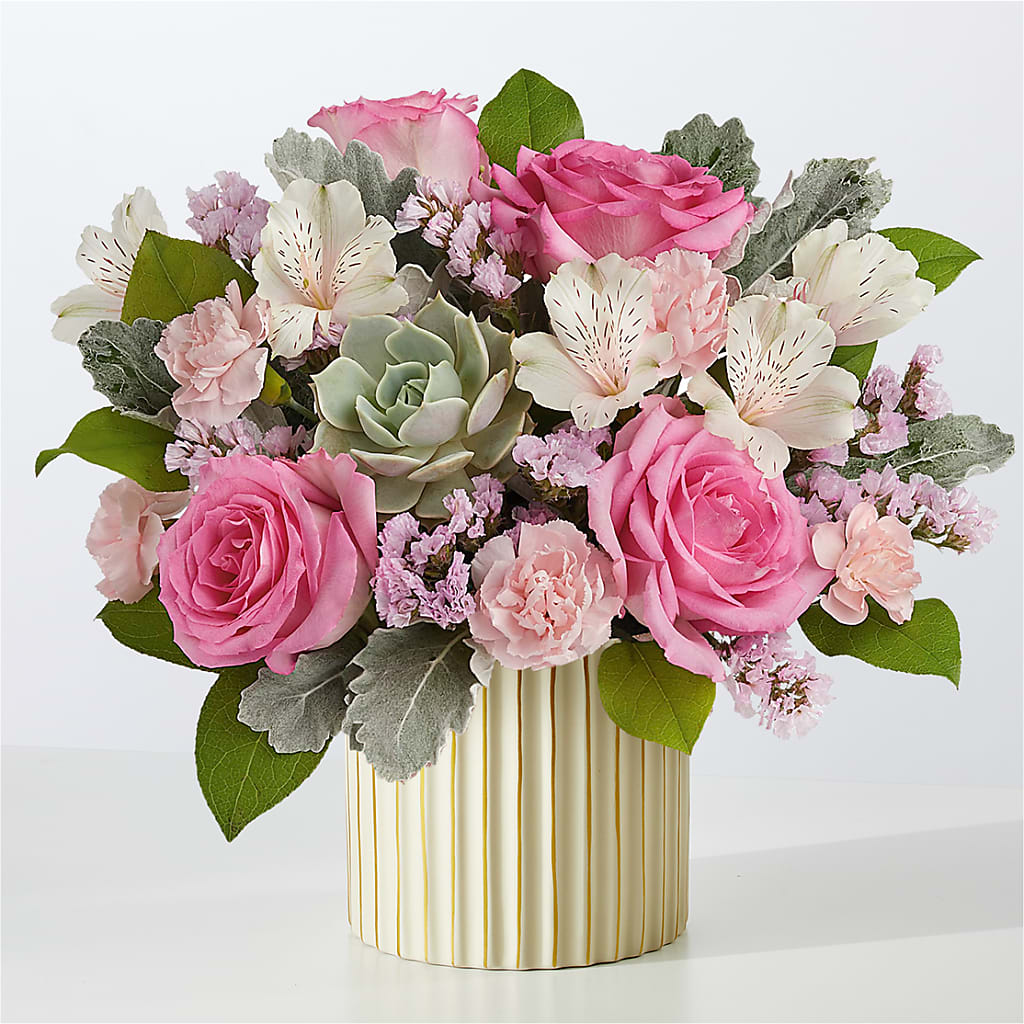 Dusty Rose Bouquet with Ivory Vase –  Imperial Flower Shop Ltd, Brampton ON