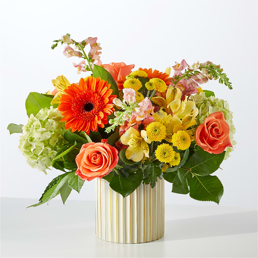 Autumn Sunshine Bouquet with Ivory Vase –  Imperial Flower Shop Ltd, Brampton ON
