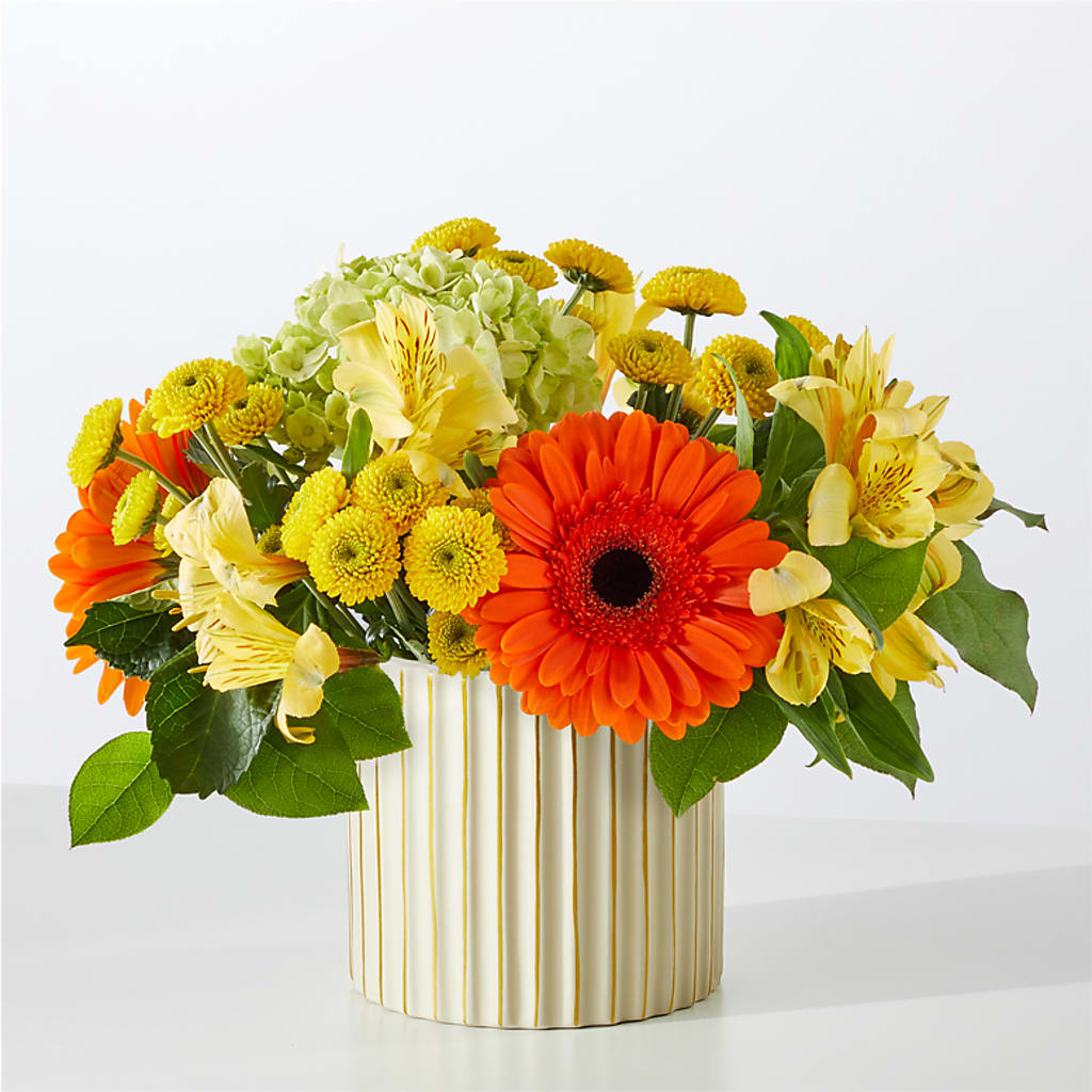 Autumn Sunshine Bouquet with Ivory Vase –  Imperial Flower Shop Ltd, Brampton ON
