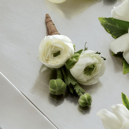 White Ranunculus Boutonniere –  Imperial Flower Shop Ltd, Brampton ON