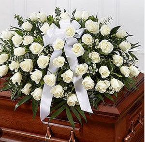 White Rose Casket Spray